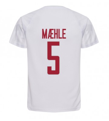 Dania Joakim Maehle #5 Koszulka Wyjazdowych MŚ 2022 Krótki Rękaw
